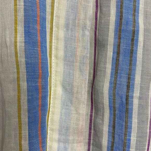 AG Adriano Goldschmied Shirt Womens S Linen Cotton Roll Tab Sleeve Coastal Beach - Picture 9 of 16